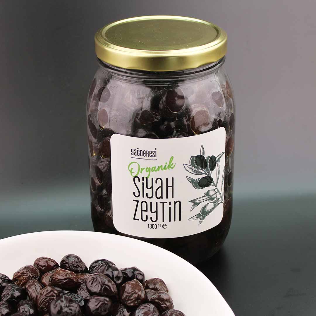 Organic Black Olives in Brine, 1000 cc